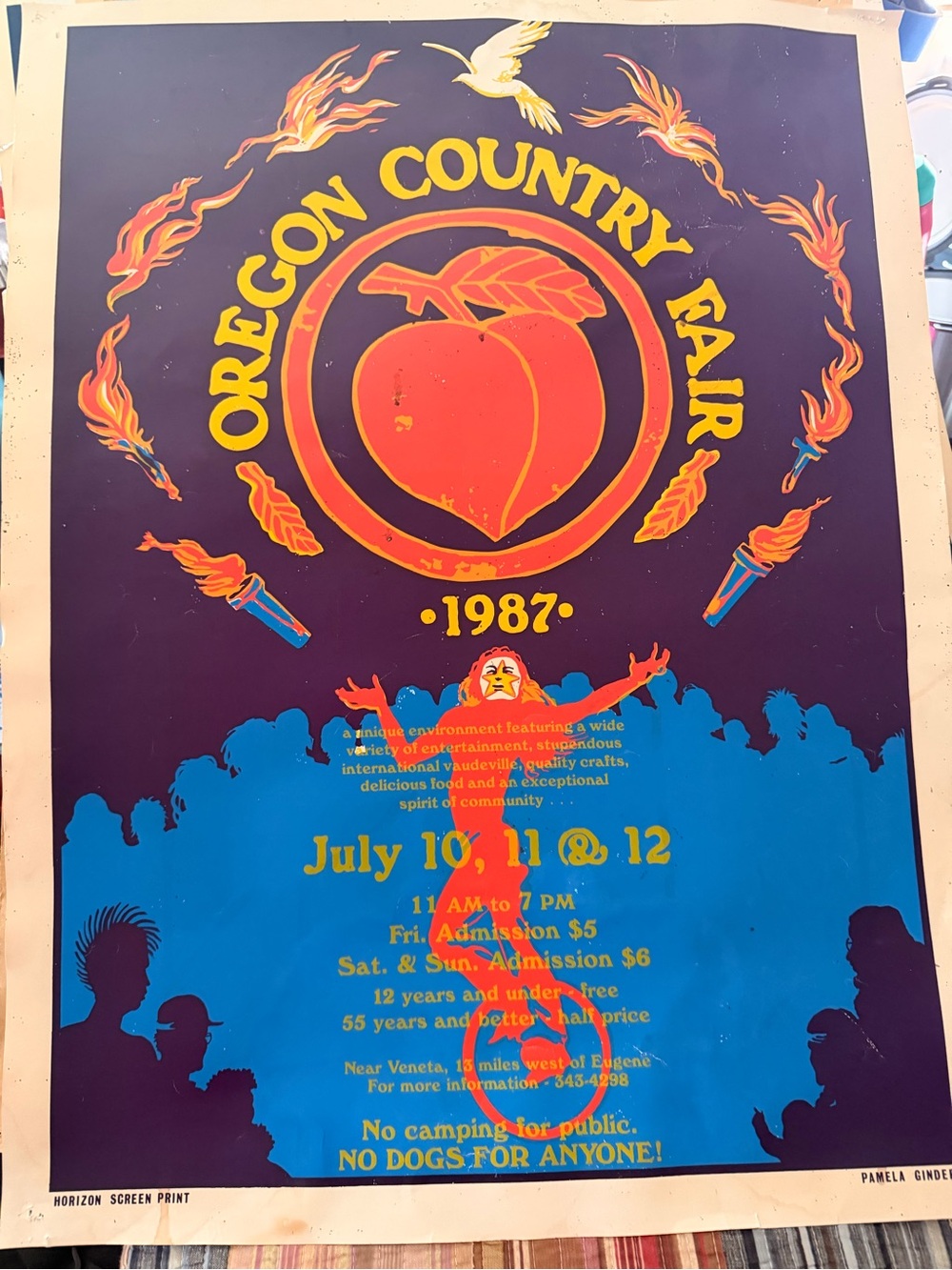 Oregon Country Fair 1987 Vintage Poster - Peach Graphic
